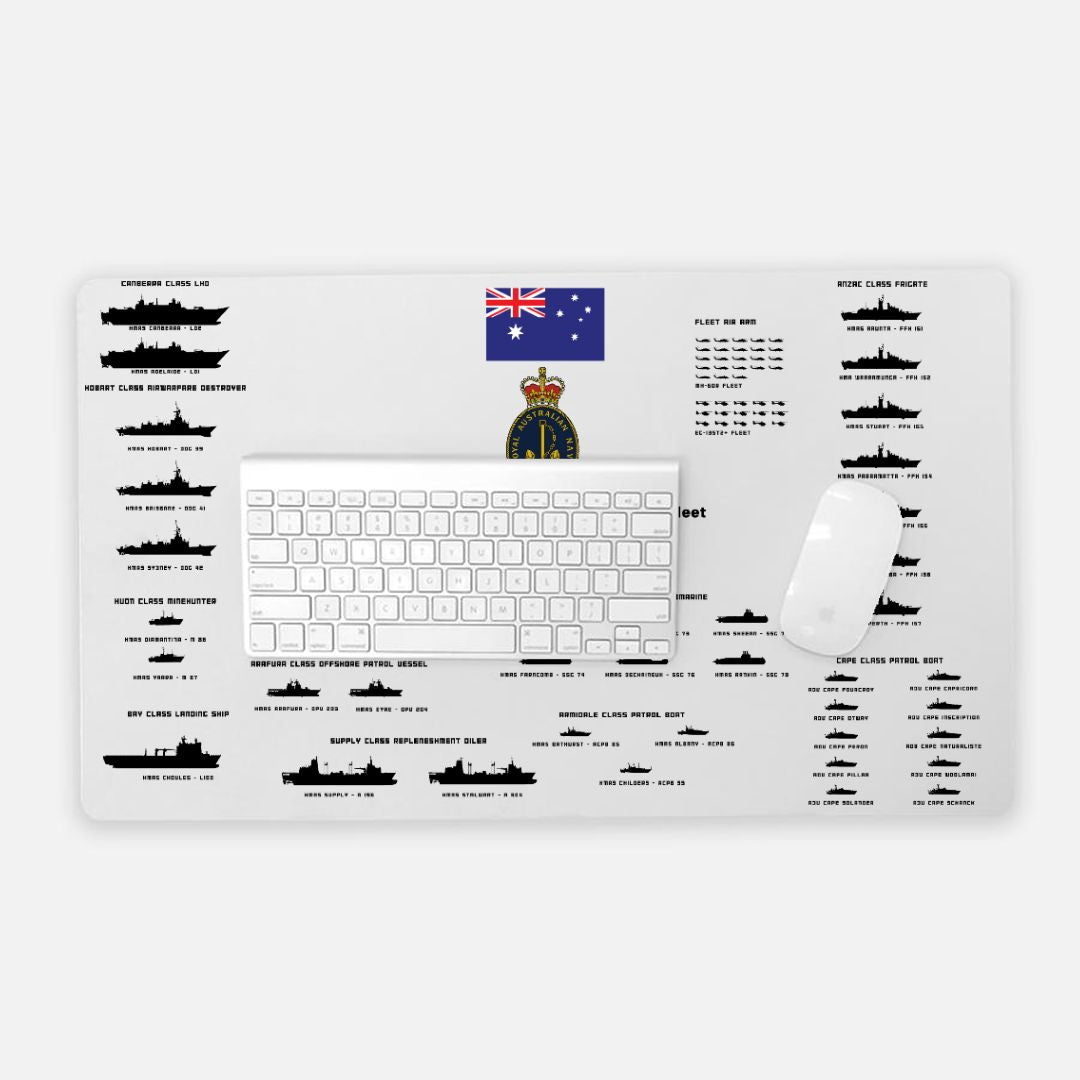 Royal Australian Navy Black Silhouette Desk Mat - Large (24" x 14")