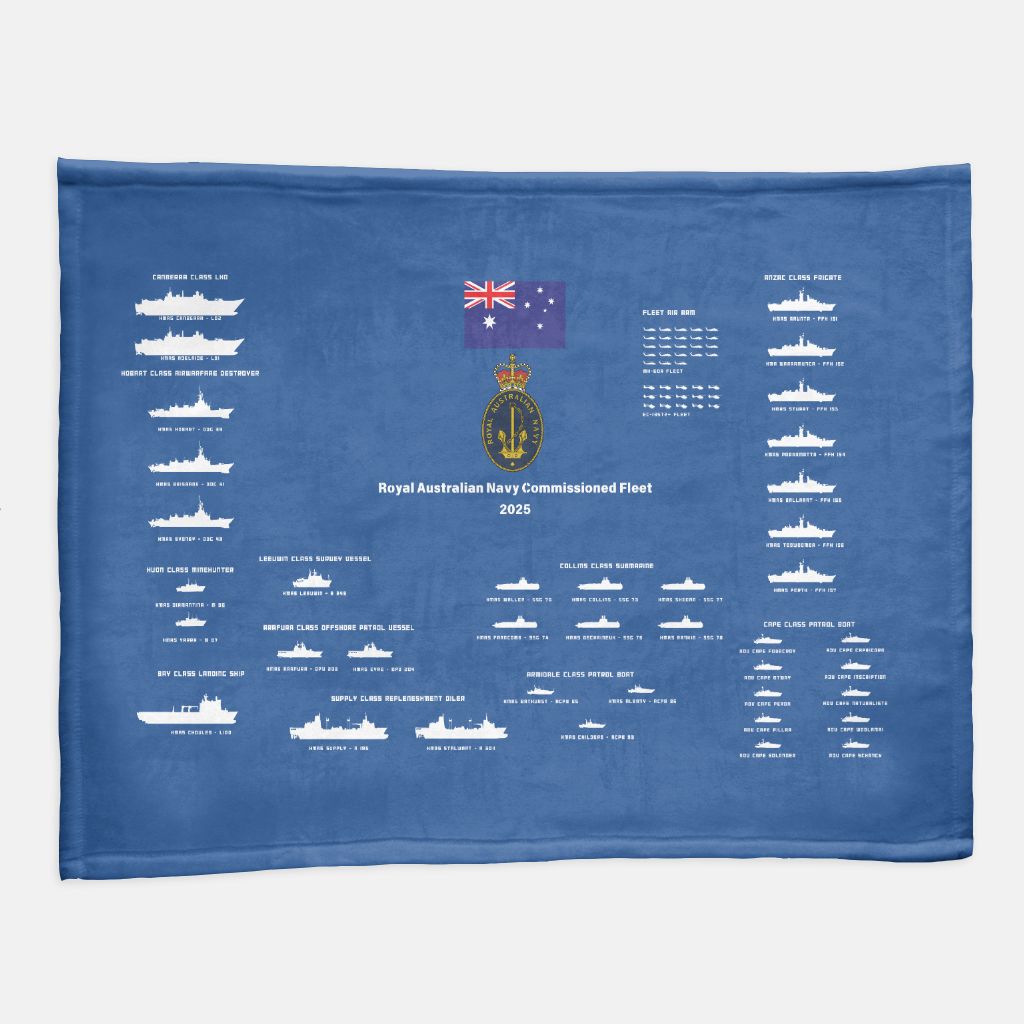 Royal Australian Navy Commissioned Fleet 2025 Soft Blanket - 60" x 80"