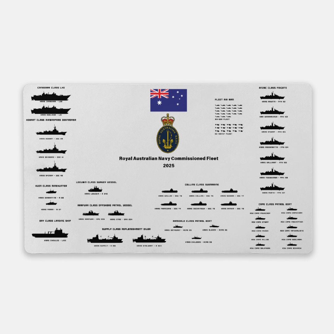 Royal Australian Navy Black Silhouette Desk Mat - Large (24" x 14")